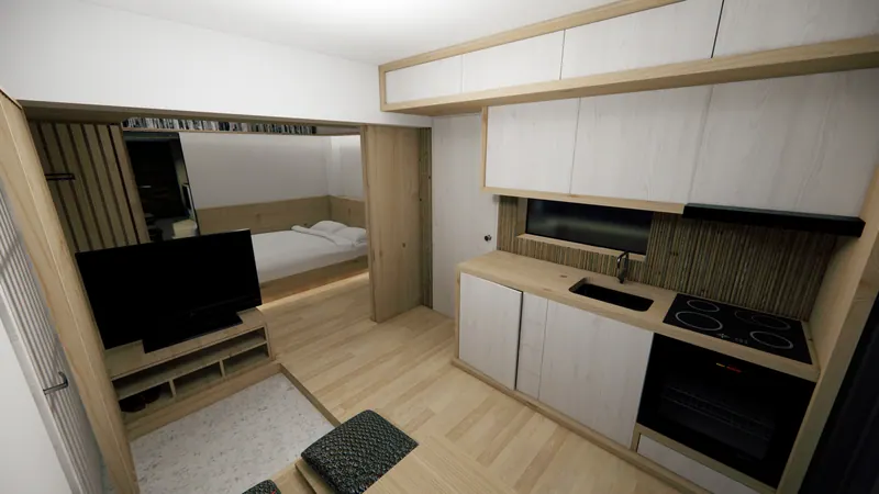 1-Bedroom Apartment Renovation, Study A, image 5 of 36